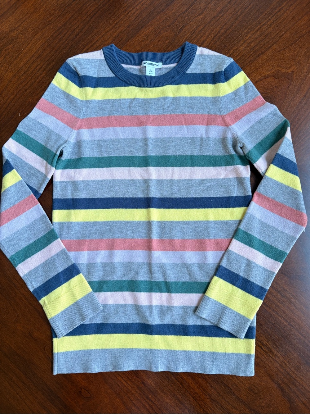 Nordstrom Girls Striped Crewneck Sweater stripes XL 14/16